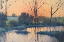 Evening at the reed bed  -  20x30