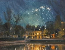 Fireworks over Carshalton Ponds  -  6x8