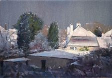 Winter rooftops  -  7x10