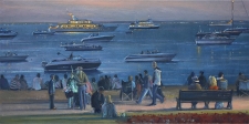 Arriving for the fireworks Cowes Week, IOW  -  12x24