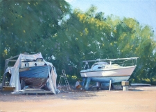 Boat maintenance, Shalfleet, IOW  -  10x14