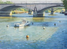 Sunlight and shadows at, Twickenham Bridge  -  10x14