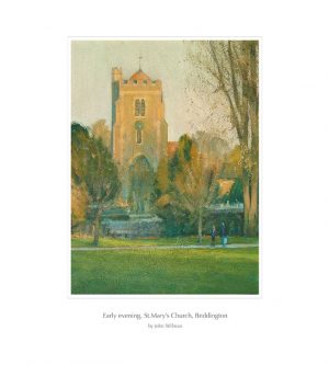 Early evening St.Marys church, Beddington 20.5cm x 15cm