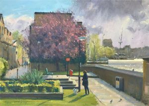 Sunshine between showers, Greenwich 10x14