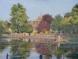 Late afternoon, Carshalton Ponds 12x16 ***SOLD***