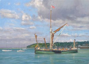 'Kitty' leaving Cowes, Isle of Wight 10x14
