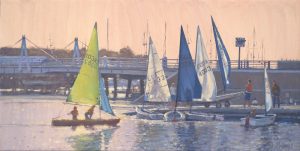 Evenings Sailing, Yarmouth, Isle of Wight 12x24 inches