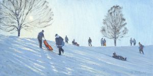 Bright winter morning, Carshalton Park  8x16