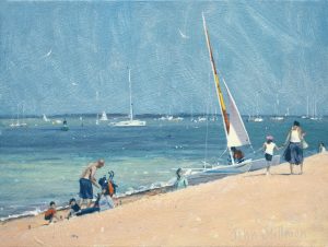 On the beach, Cowes, Isle of Wight 6x8