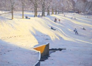 Winter sunlight, Carshalton Park 14x20