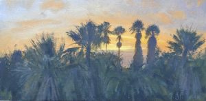 Palm trees, Portugal 6x12 inches