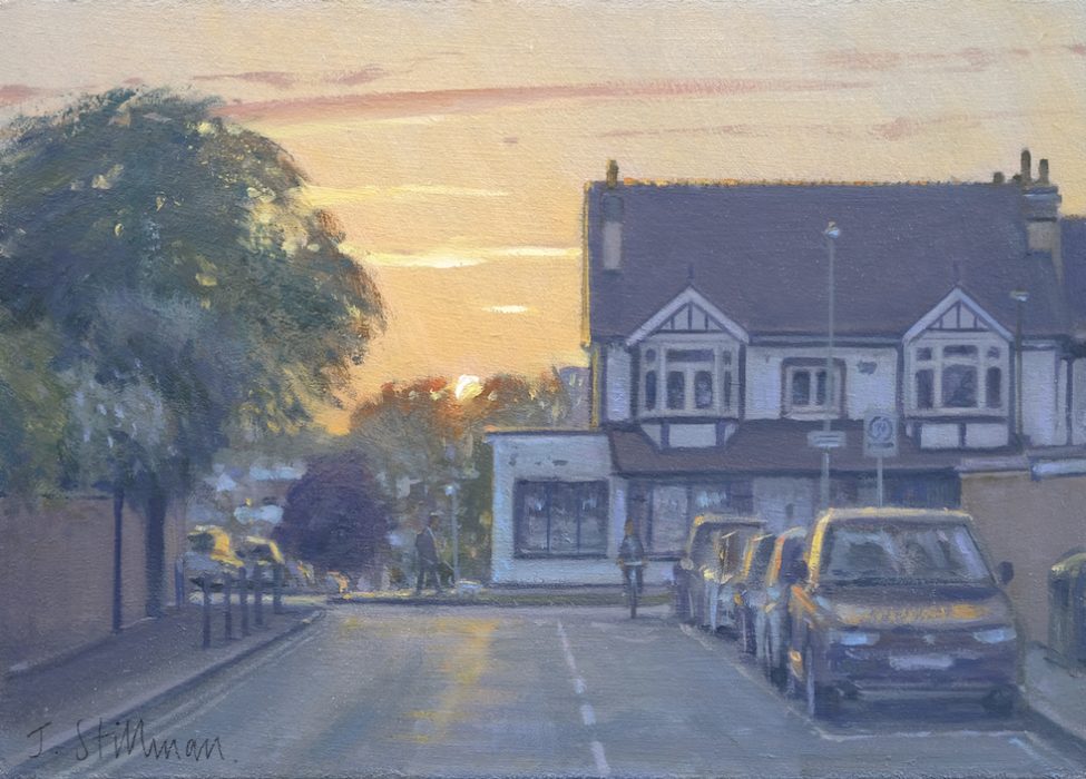Summer evening, Carshalton Beeches 7x10 signed