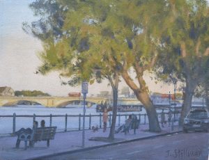 Summer evening, Putney 6x8 inches