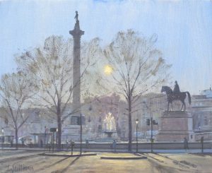 Winter sun, Trafalgar Square 10x12 inches